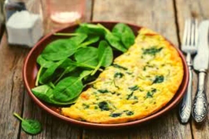 Receta para hacer Tortilla de albahaca y espinacas